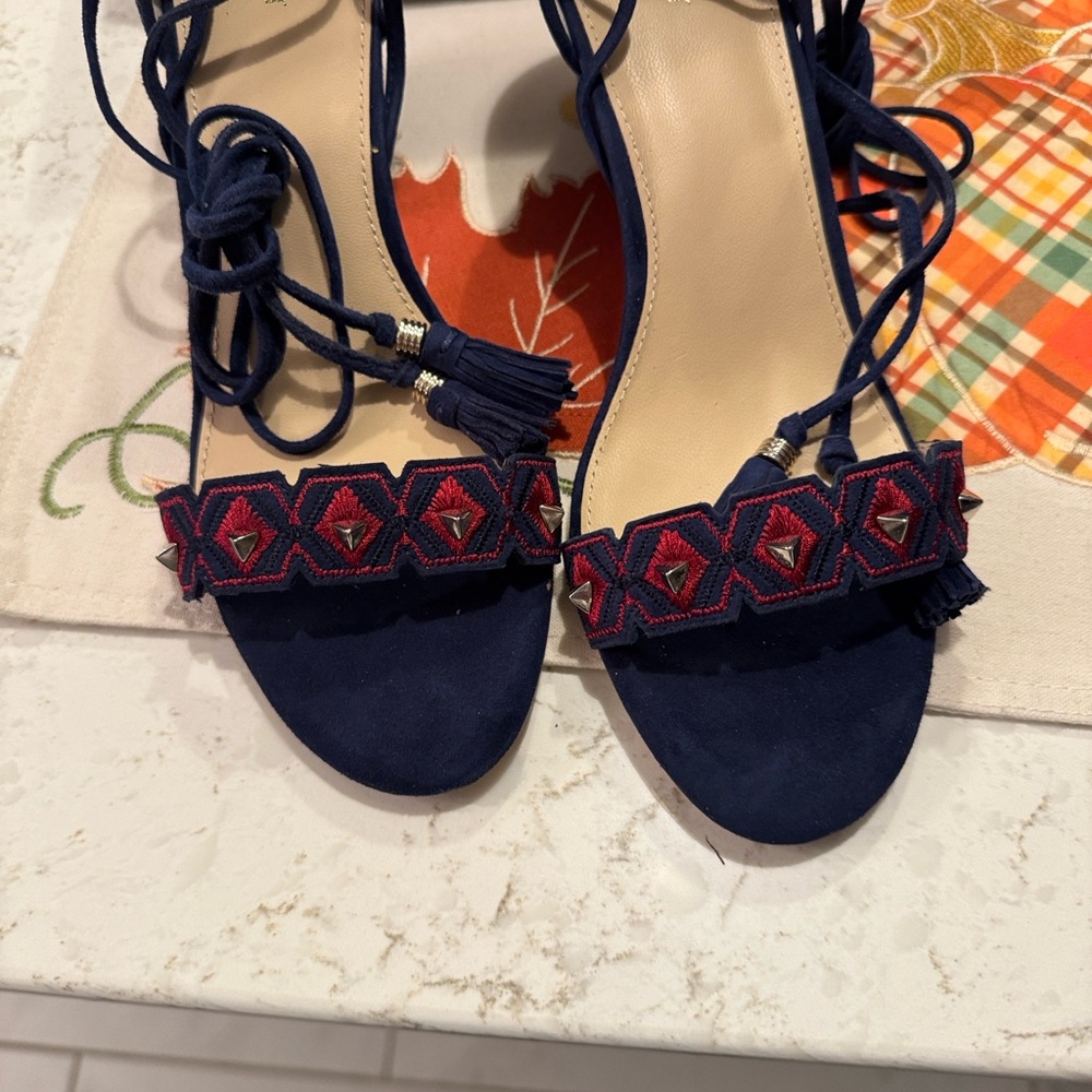 Botkier Navy Sandals with Red Detailing - Picture 3 of 6